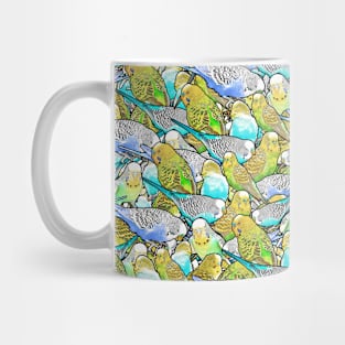 Bright Colorful Budgie Pattern Mug